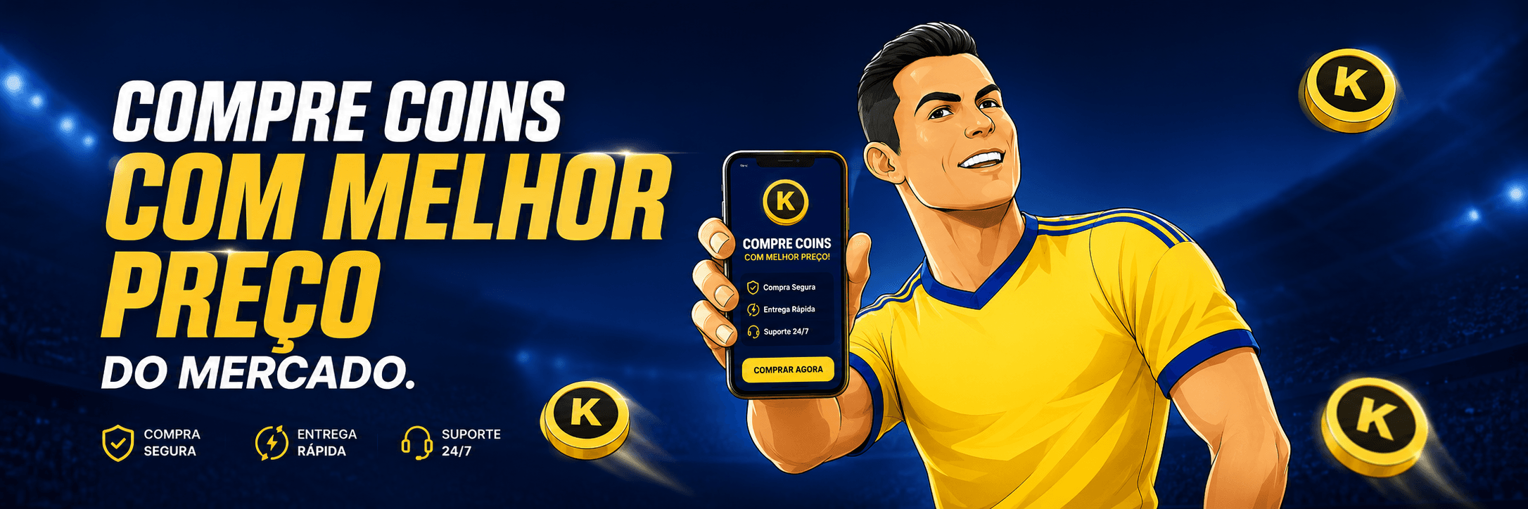 Compre coins com o melhor preco do mercado: compra segura, entrega rapida e suporte 24/7